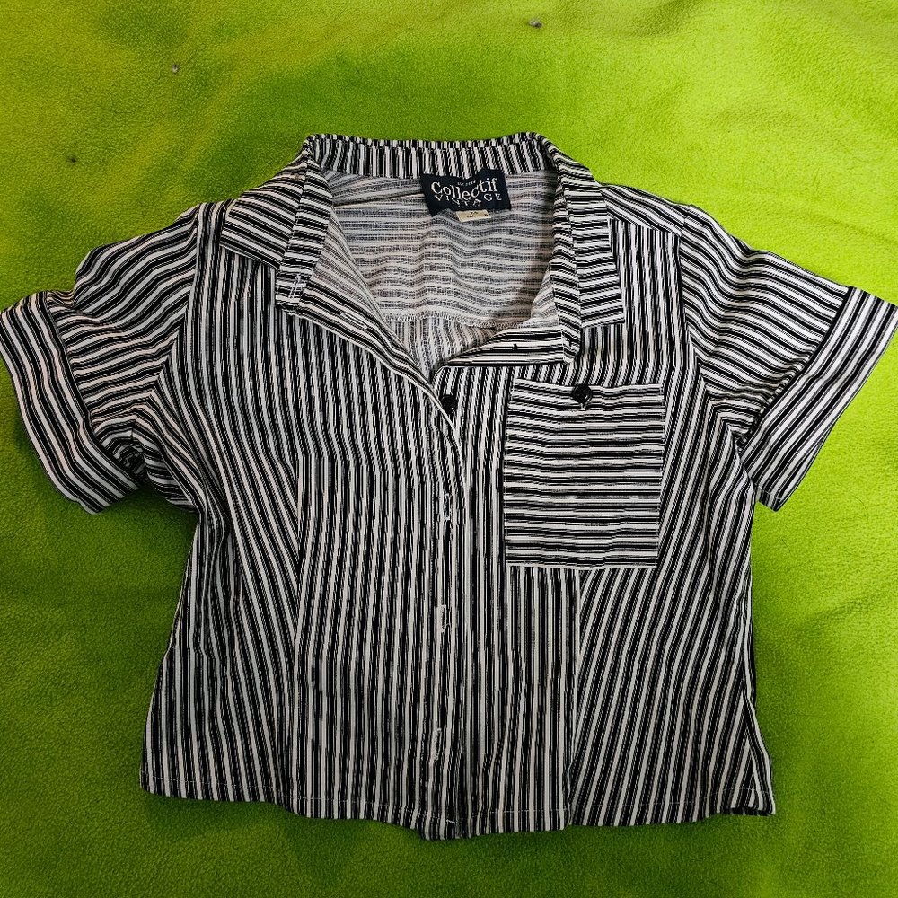 Collectif Striped Crop Top